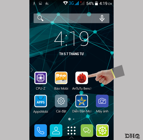 Vào ứng dụng Antutu benchmark